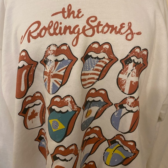 Urban Outfitters The Rolling Stones Lips Distressed Sweatshirt - Picture 5 of 8
